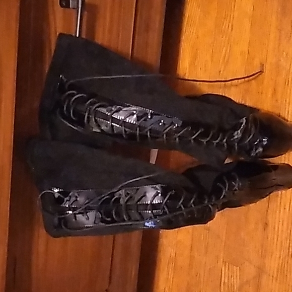 Black Patent Leather Dressy Tall Boot - Picture 2 of 4